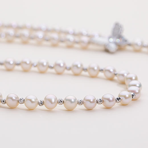 蝶恋花系列S925银 淡水珍珠项链 6.5-7mm 商品图2
