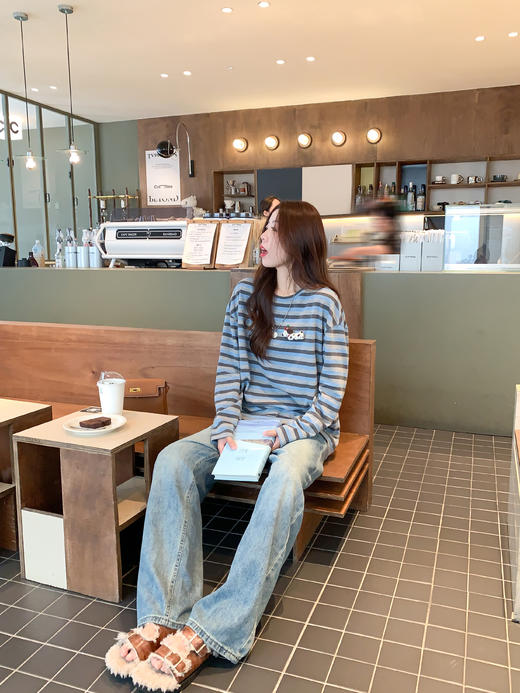 <曾小咸推荐>现货秒杀 ！微信超特价！条纹撞色小狗长袖T恤 日常129.99 立减60 秒杀69.99！！ 商品图7