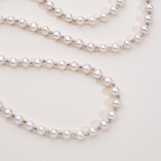 蝶恋花系列S925银 淡水珍珠项链 6.5-7mm 商品图1