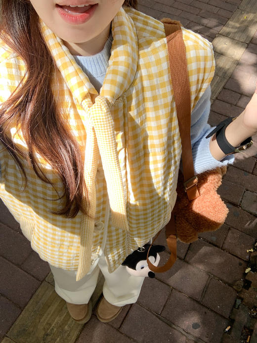 <曾小咸推荐>现货秒杀 ！微信超特价！韩系多巴胺格子马甲 日常249.99 立减120 秒杀129.99！！ 商品图12