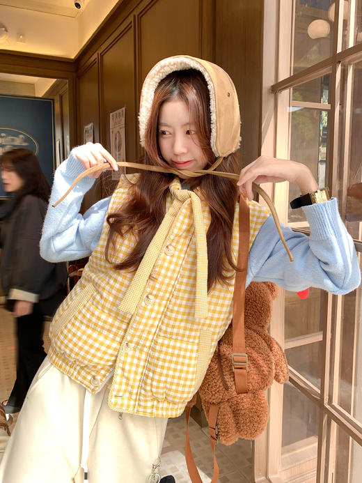 <曾小咸推荐>现货秒杀 ！微信超特价！韩系多巴胺格子马甲 日常249.99 立减120 秒杀129.99！！ 商品图9