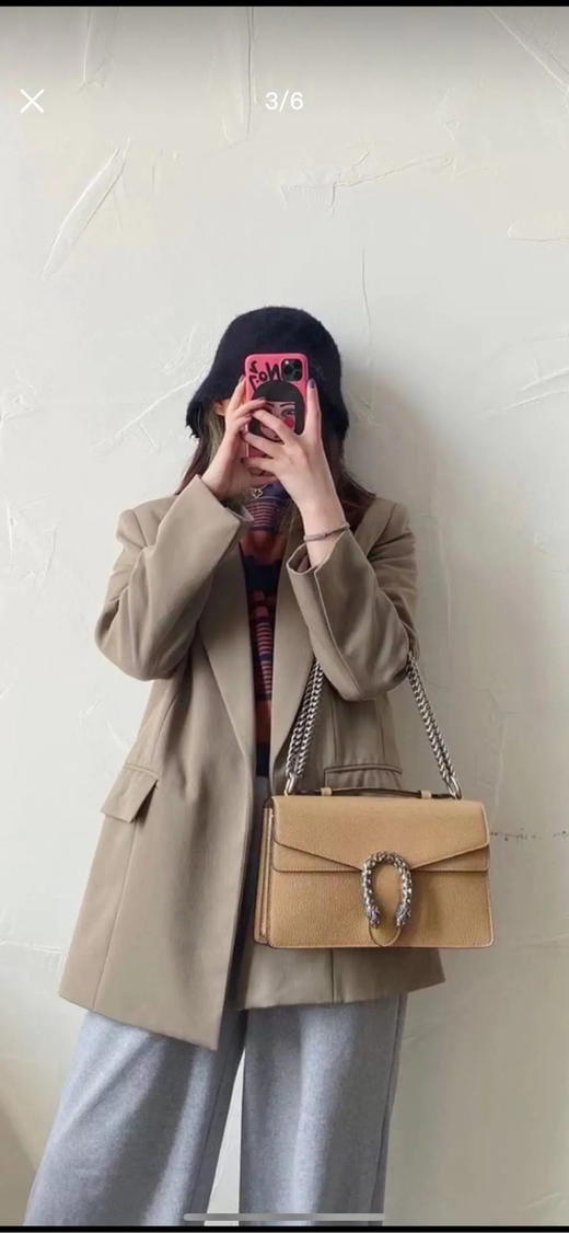 Gucci 酒神 奶茶色 中号 链条包 商品图2