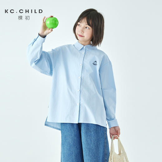 预售3.27发 棵初26年春季新款亲子中大女童胸前水果印花长袖衬衫纯棉宽松衬衣 商品图0