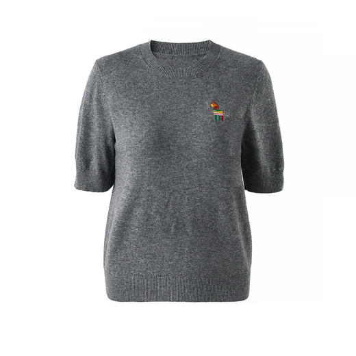 「高货wl」全新升级【铂金会员211/天猫279/差价68】(05406)洛诗琳气质七彩刺绣羊毛色2026春季新款密织短袖针织衫 商品图4