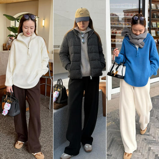 2601211   “一条过冬” 羊毛加绒 直筒裤 商品图0