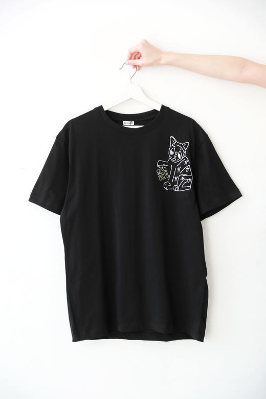 卡通刺绣tee，慵懒的氛围感。基础设计圆领宽松纯棉半袖儿E011558 商品图7