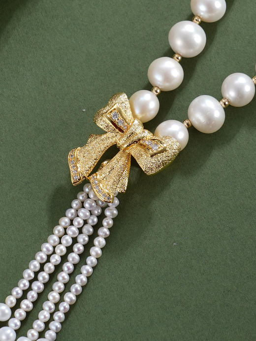 子佩集【结缘珍爱】珍珠惜王妃毛衣链【ZZMYL009】8.5mm珠镀金蝴蝶结2601 商品图4