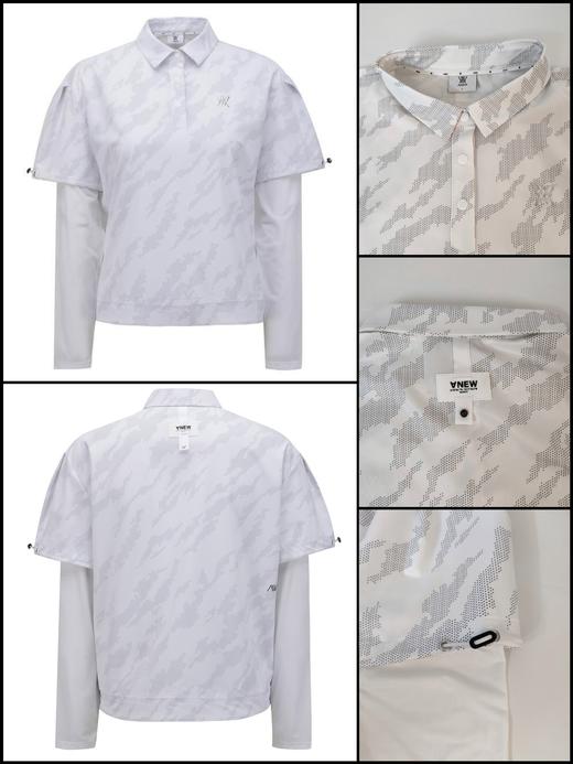 An春夏新款女士假两件印花上衣来啦！渠道高品质❗️做工细节都很好 ，放心入，一整个性价比无敌高！两个色都是要必买吧，够经典够高级！这种印花颜色可以闭眼去收！ 商品图4