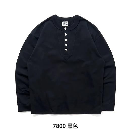 300G重磅 扎实的质感！ 亨利复古三粒扣长袖打底 T恤 100%棉 商品图2