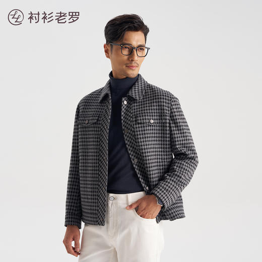【星耀1号】千鸟格夹克保暖抗皱秋冬外套休闲气质复古经典外套259X7J531N[门店专款] 商品图1