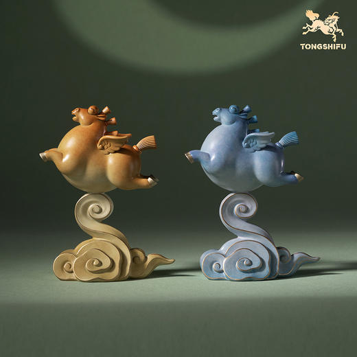 铜师傅《马上飞黄腾达》《马上青云直上》客厅铜马摆件 新年礼物 商品图0