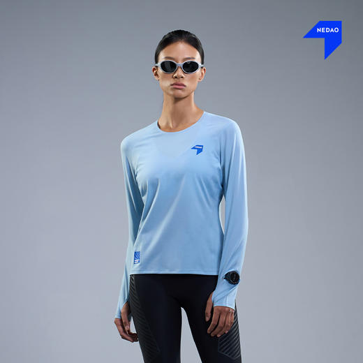 NEDAO内道空气感跑步长袖女士透气干爽训练运动长袖速干跑步上衣 商品图3