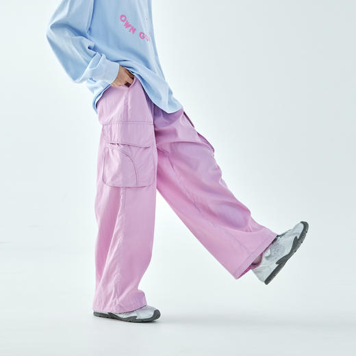 棵初2026年春季新款亲子中大女童防泼水休闲机能裤轻盈宽松直筒裤 商品图2