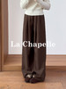 专柜实拍【羊毛西装裤】拉夏贝尔/La Chapelle垂坠质感高腰半松紧宽松显瘦休闲阔腿长裤★ 商品缩略图3