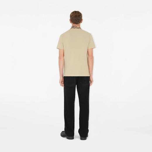 BURBERRY 巴宝莉 男士棉质珠地网眼布面料短袖Polo 衫 米色 8103864 C1740 商品图4