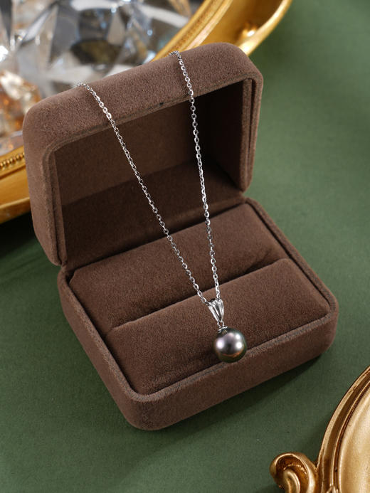 子佩集【玄夜之歌】G18K珍珠惜王妃吊坠【KP25066】8.8mm珠海水珠黑吊球（不含链）2601 商品图2