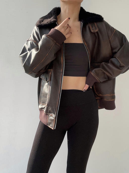 THEHOYAN｜P23160 Distressed Lambskin Jacket 做旧山羊皮夹克 商品图2