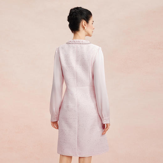 RE812斯尔丽26新款小香风名媛气质高级感修身显瘦优雅白领飘带款连衣裙 商品图1