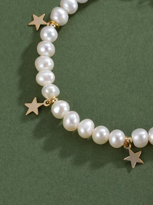 子佩集【星霜缘契】珍珠惜王妃手链【ZSL284】5.5-6mm珠镀金五角星2601 商品图5