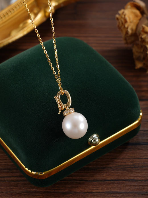 子佩集【珍爱永恒】银S925珍珠惜王妃吊坠【P3092】11.5mm珠镀金吊球扣环一字（不含链）2601 商品图5