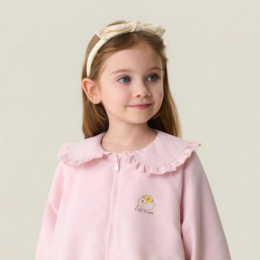 马克珍妮珠光宝气猫咪女童翻领花苞外套2026年春装新款560088 商品图4