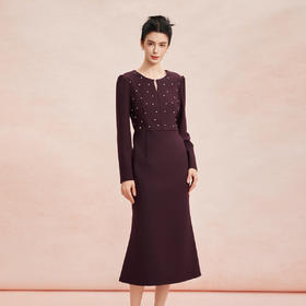 RE811斯尔丽2026春季新款修身显瘦宴会约会着装奢华低调礼服连衣裙