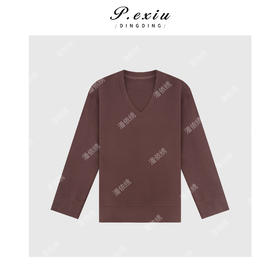 04-2潘依绣丁丁宠粉小众设计感V领长袖卫衣T恤Q97389