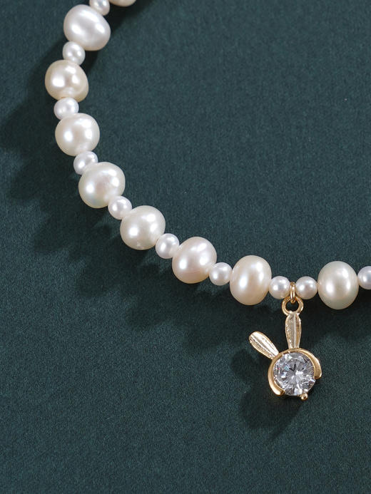 子佩集【乐乐兔】珍珠惜王妃手链【ZZSL009】2.5-5.8mm珠镀金兔子2601 商品图6