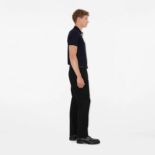 【一】BURBERRY 巴宝莉 男士马术骑士徽标刺绣棉质短袖 Polo 衫 深蓝色 8099165 B1488 商品图3