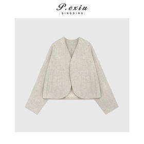 04-6潘依绣丁丁宠粉调性无扣极简肌理感长袖外套Q15241