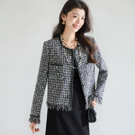 「高货sh」全新升级【铂金会员367/天猫489/差价122】(00400)洛诗琳高级感小香风外套2026春季轻奢气质重工流苏短外套 商品图2