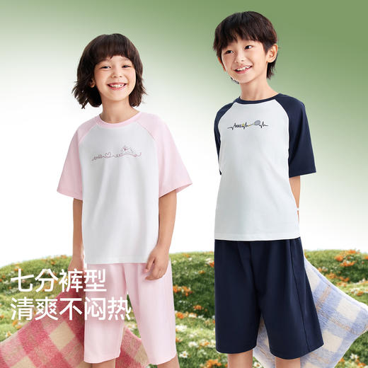 男女童圆领针织套装夏季新款安奈儿童装JM621555 商品图2