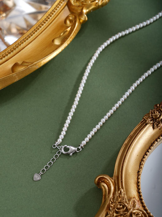 子佩集【海风与梦】银S925珍珠惜王妃项链【ZZXL028】2.8mm珠蓝椭圆2601 商品图5