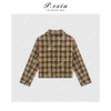 04-6潘依绣丁丁宠粉韩系松弛撞色格纹翻领长袖外套Q31644 商品缩略图1