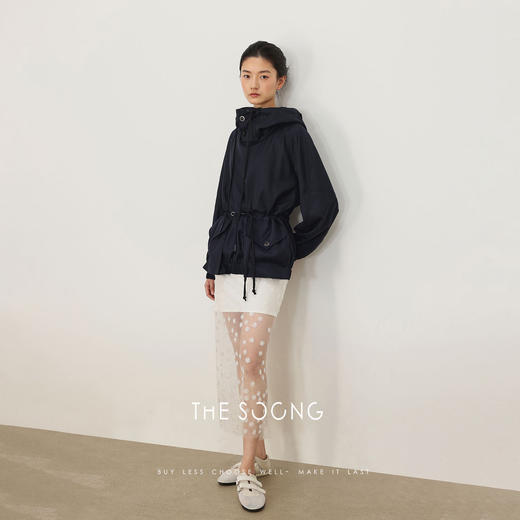 THESOONG/春季款休闲通勤机能外套女夹克抽绳大口袋外套连帽8532 商品图4