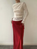 TU｜C05AW24-SK05-RD29 红色醋酸斜纹超长款鱼尾裙【长版 】 商品缩略图0