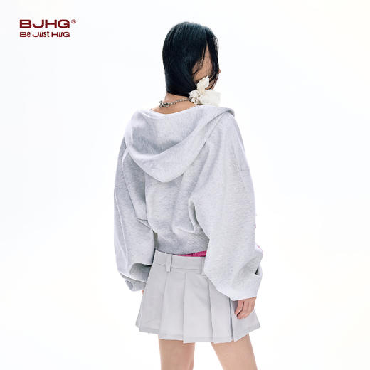 FTT Flythetruth 美式连帽卫衣女款春季2026新款灰色巨好看的外套 商品图4