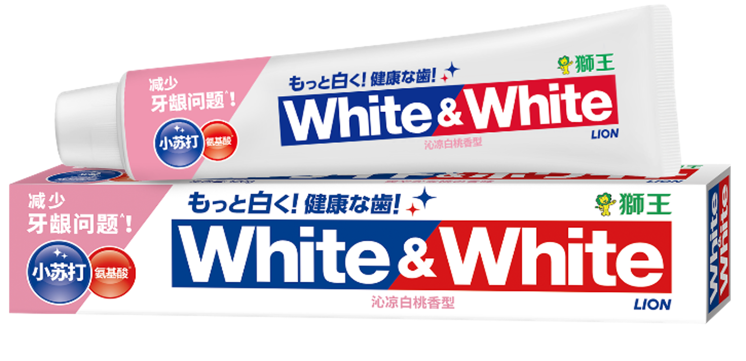 【临期品】P41013 W&W 小苏打美白氨基酸护龈牙膏（沁凉白桃香型）120g