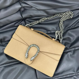 Gucci 酒神 奶茶色 中号 链条包