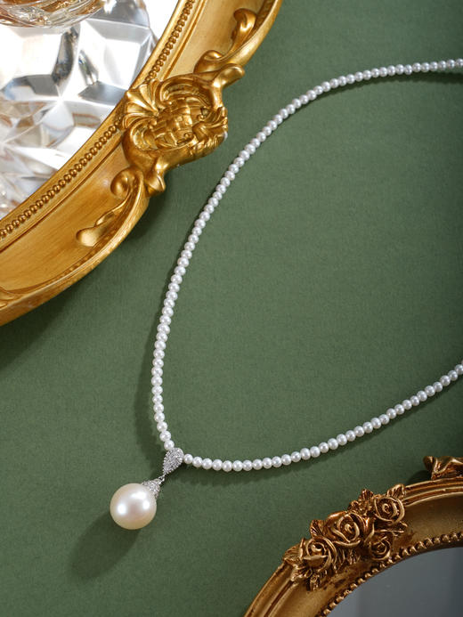 子佩集【岁岁安然】银S925珍珠惜王妃项链【ZZXL005】2.8mm小珠12mm大珠水滴2601 商品图4