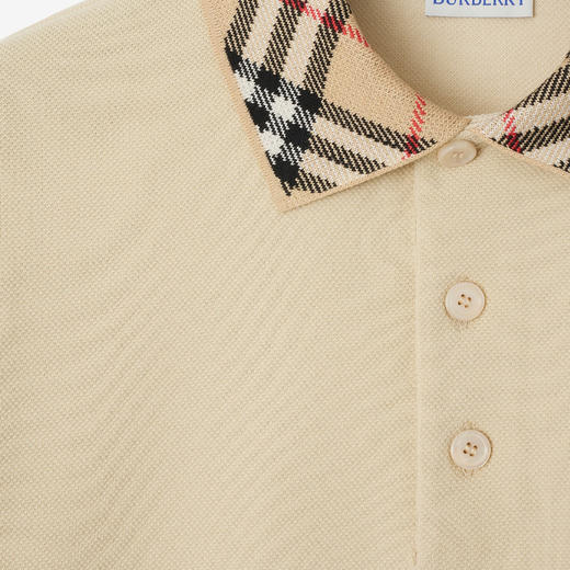 BURBERRY 巴宝莉 男士棉质珠地网眼布面料短袖Polo 衫 米色 8103864 C1740 商品图1