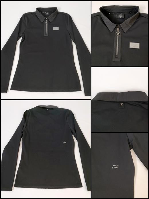 Anew家秋冬新款女士拉链款长袖上衣来啦！🇰🇷贸易订单❗️甜酷系小姐姐！谁不爱！！格纹功能面料polo！！新季最经典的就是这件！贴身单穿显瘦时尚，天冷了外面可以再套毛衣外套啥的都可以！ 商品图5