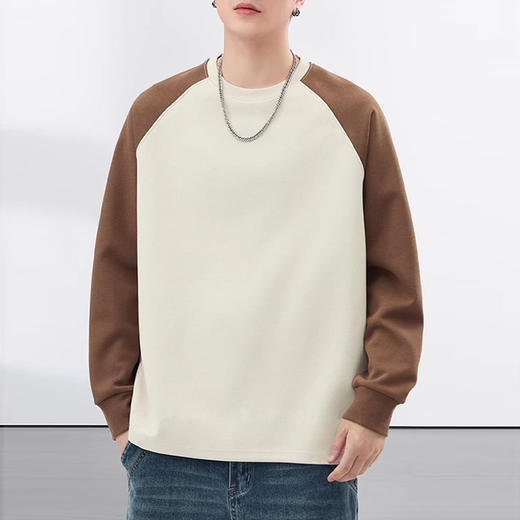 裁缝学苑MH08美式拼色插肩袖卫衣纸样男装新款加绒打底长袖T恤样板 商品图4