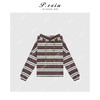 04-2潘依绣丁丁宠粉【复古浪潮】撞色条纹连帽抽绳长袖卫衣W-62576 商品缩略图1