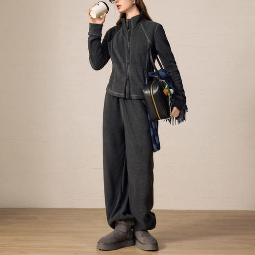 裁缝学苑AQ578立领小蛮腰绒感套装纸样女装摇粒绒外套卫裤两件套服装打板 商品图4