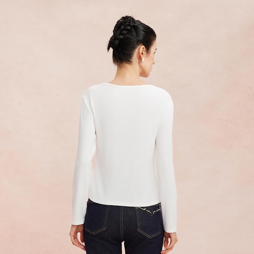 RE700斯尔丽2026新款春季长袖T恤简约百搭时尚可单穿可内搭字母T上衣 商品图1