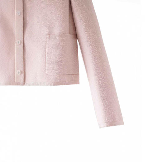 「自」全新升级【铂金会员358/天猫479/差价121】(11459)洛诗琳裸粉色小香风外套2026春季金属扣气质通勤羊毛短外套 商品图2