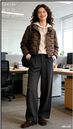 584046面包领轻便羽绒服 商品图0