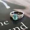 【天然正品】AU750收藏级白金镶钻镶天然椭圆1.59克拉帕拉伊巴碧玺戒指15号（戒圈可改）231225TJ41 商品缩略图4
