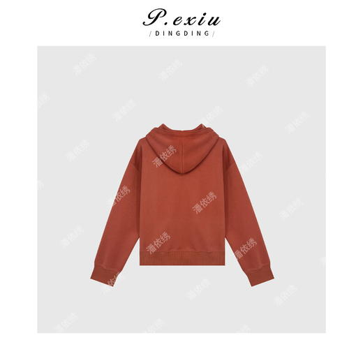 04-2潘依绣丁丁宠粉百搭宽松休闲风拉链连帽卫衣Q3417 商品图1